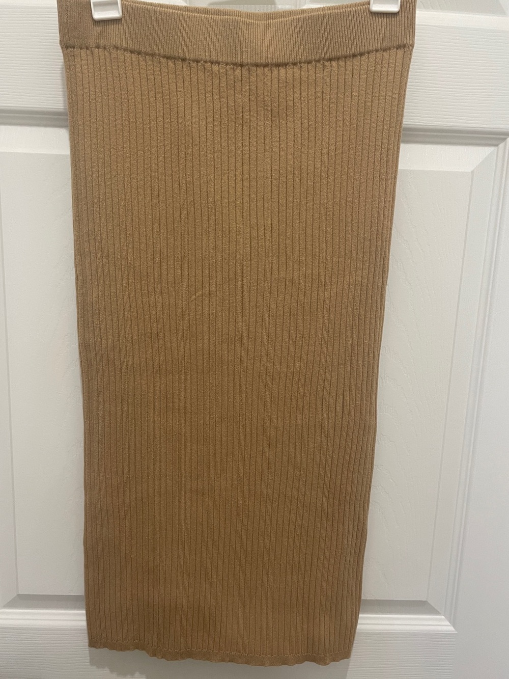 Forever 21 Ribbed Knit Pencil Skirt in Camel